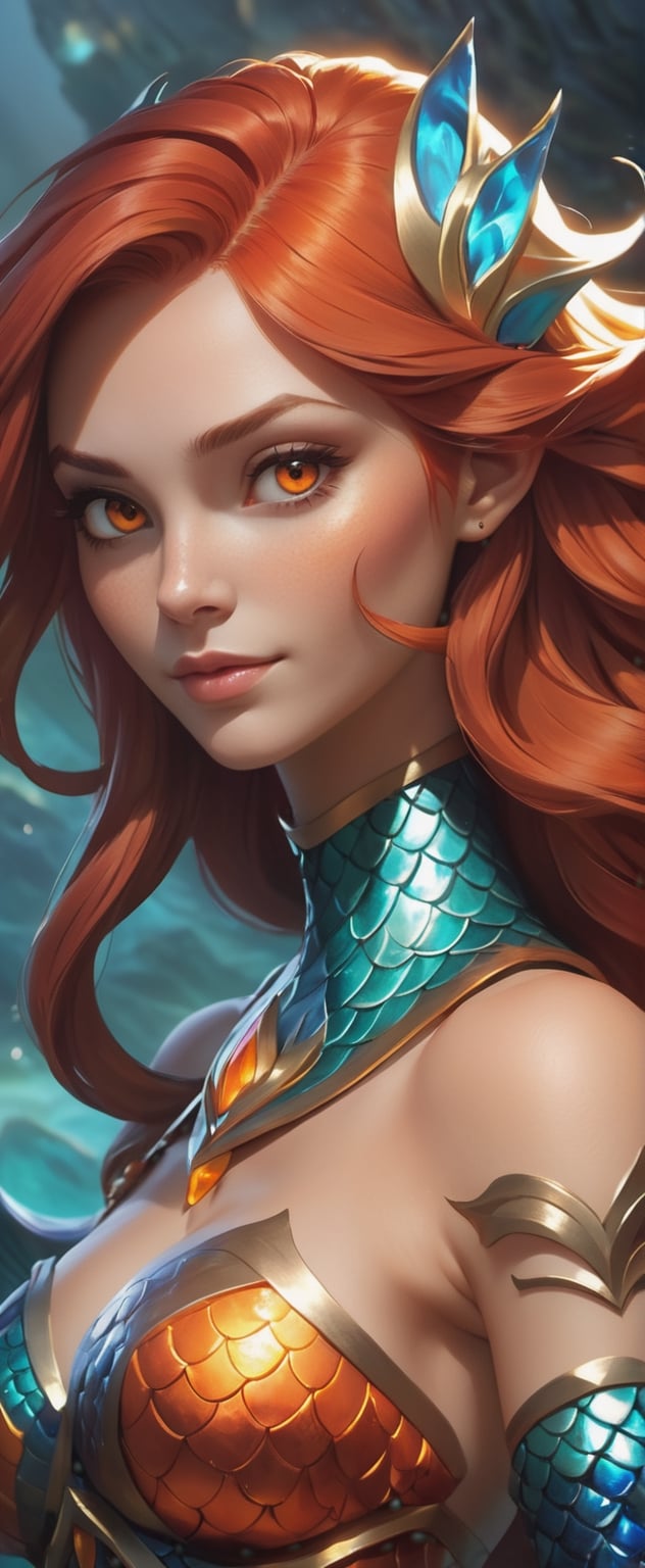 a close up of a woman with red hair,  a character portrait,  Artstation contest winner by ❤️❤️ ac@d8888 ❤️❤️ on Tensor.Art