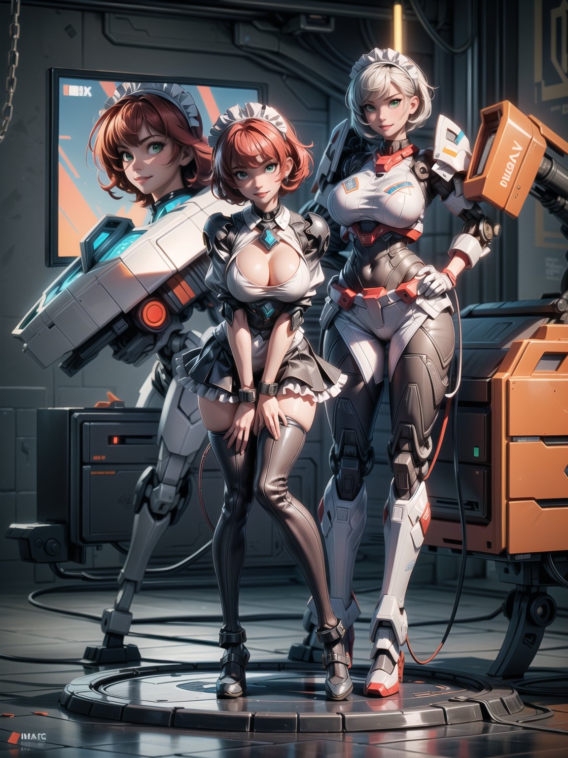 A woman,  wearing ((black mecha costume with white parts,  gigantic breasts)) by ZeroTwo on Tensor.Art