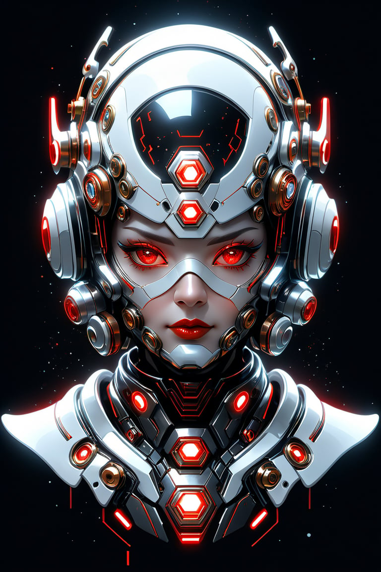 a white and silver red grey implants neon face with full space helmet translucent visor circuits on it,space helm visor gold translucent in the style of futuristic (Tron the movie gear) art helmet full gear glamour,Diesel punk steam punk animated gifs, stefan gesell, algorithmic artistry, android jones, tim hildebrandt, pop art consumer culture some translucent 