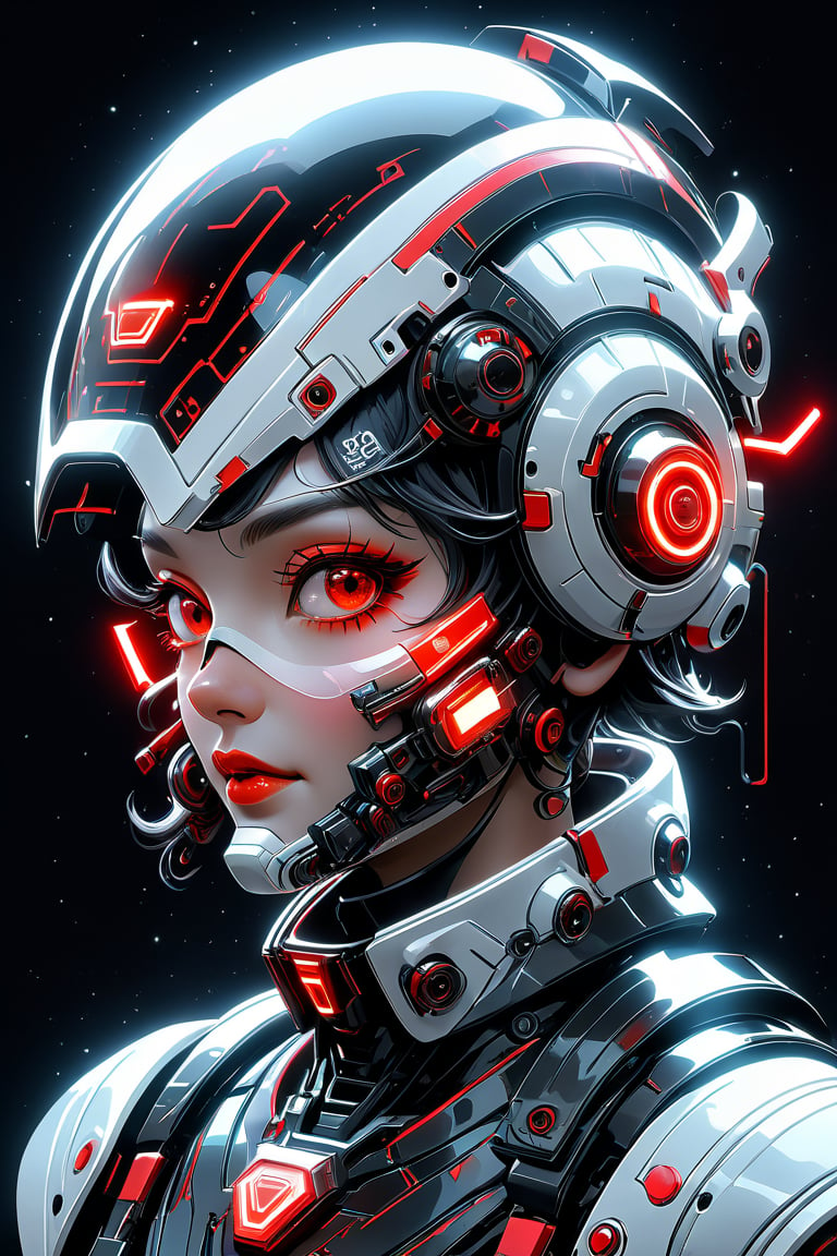 a white and silver red grey implants neon face with full space helmet translucent visor circuits on it,space helm visor gold translucent in the style of futuristic (Tron the movie gear) art helmet full gear glamour,Diesel punk steam punk animated gifs, stefan gesell, algorithmic artistry, android jones, tim hildebrandt, pop art consumer culture some translucent 