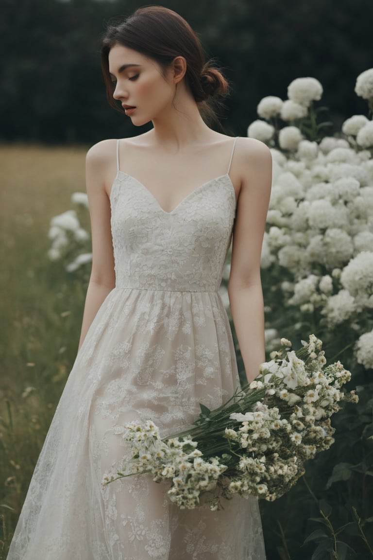 a girl,  style of Alessio Albi ,  dress flowers by MONK.REN on Tensor.Art