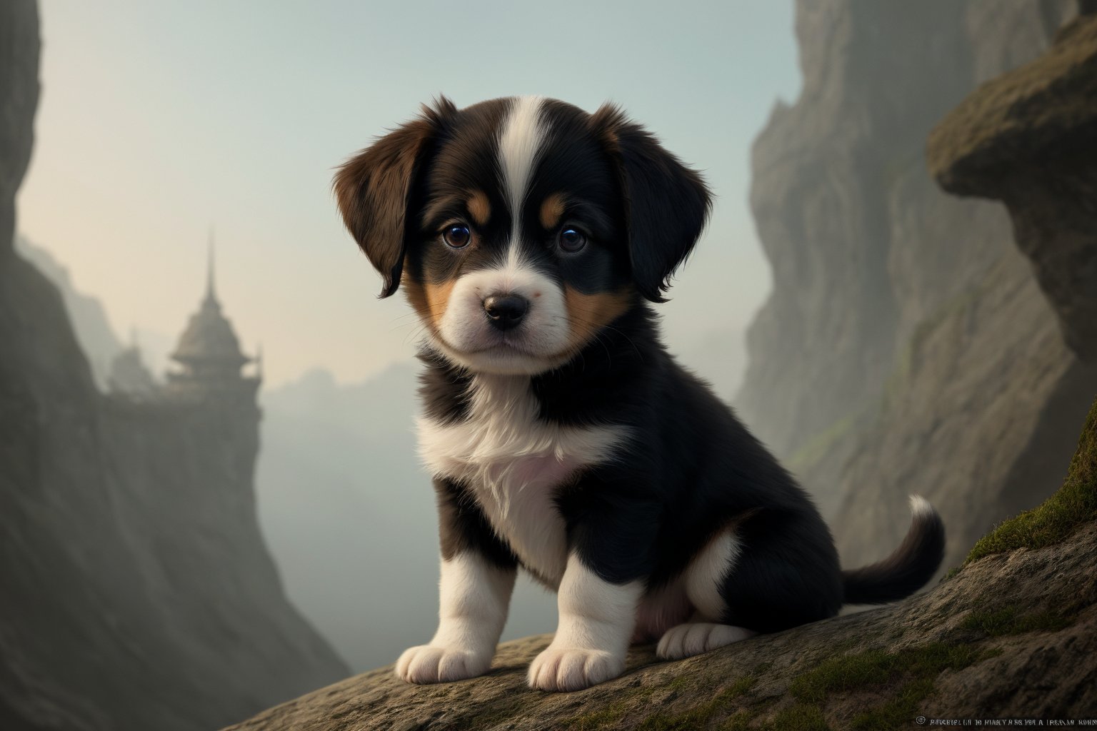 An Cute puppy, fantasy concept art, 32k resolution, Best Quality, Masterpiece, natural light, insanely detailed, 8k resolution, fantasy art, detailed painting, hyper realism, photorealistic, carguilar, beautiful detailed intricate, insanely detailed, natural skin, soft impressionist perfect composition, award-winning photograph,oni style