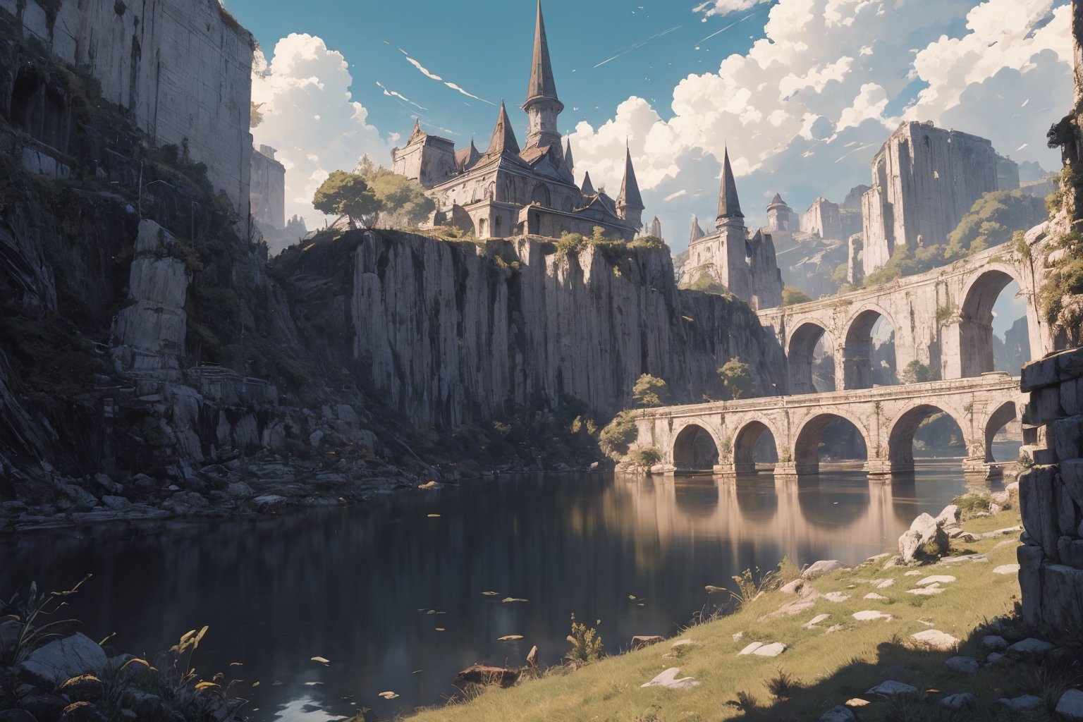 stunning high contrast anime artwork,  distinctly anime-style landscape reminiscent by nocor1i8 on Tensor.Art