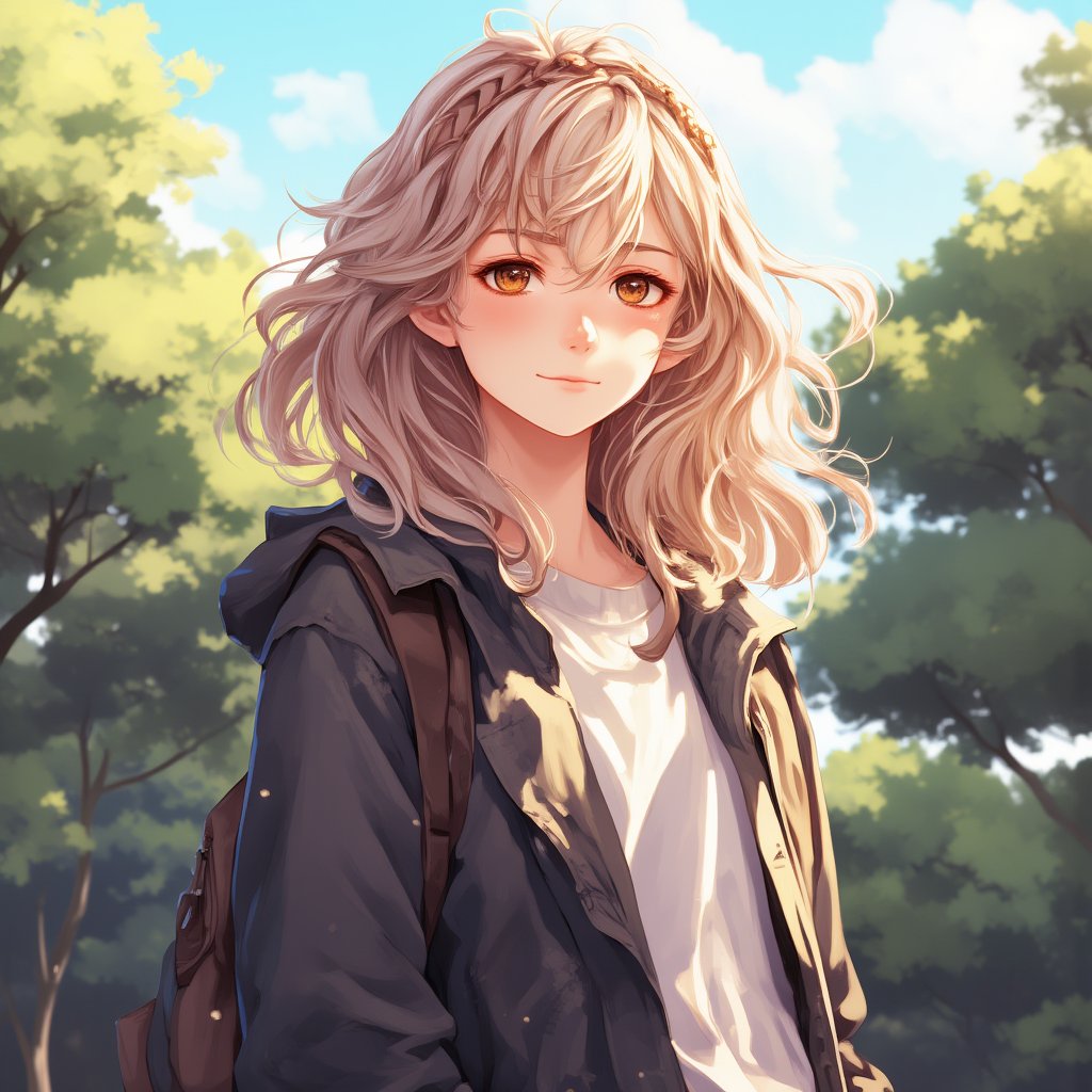 1girl, casual outfit, outdoors, looking at viewer, medium hair, close view,midjourney,anime