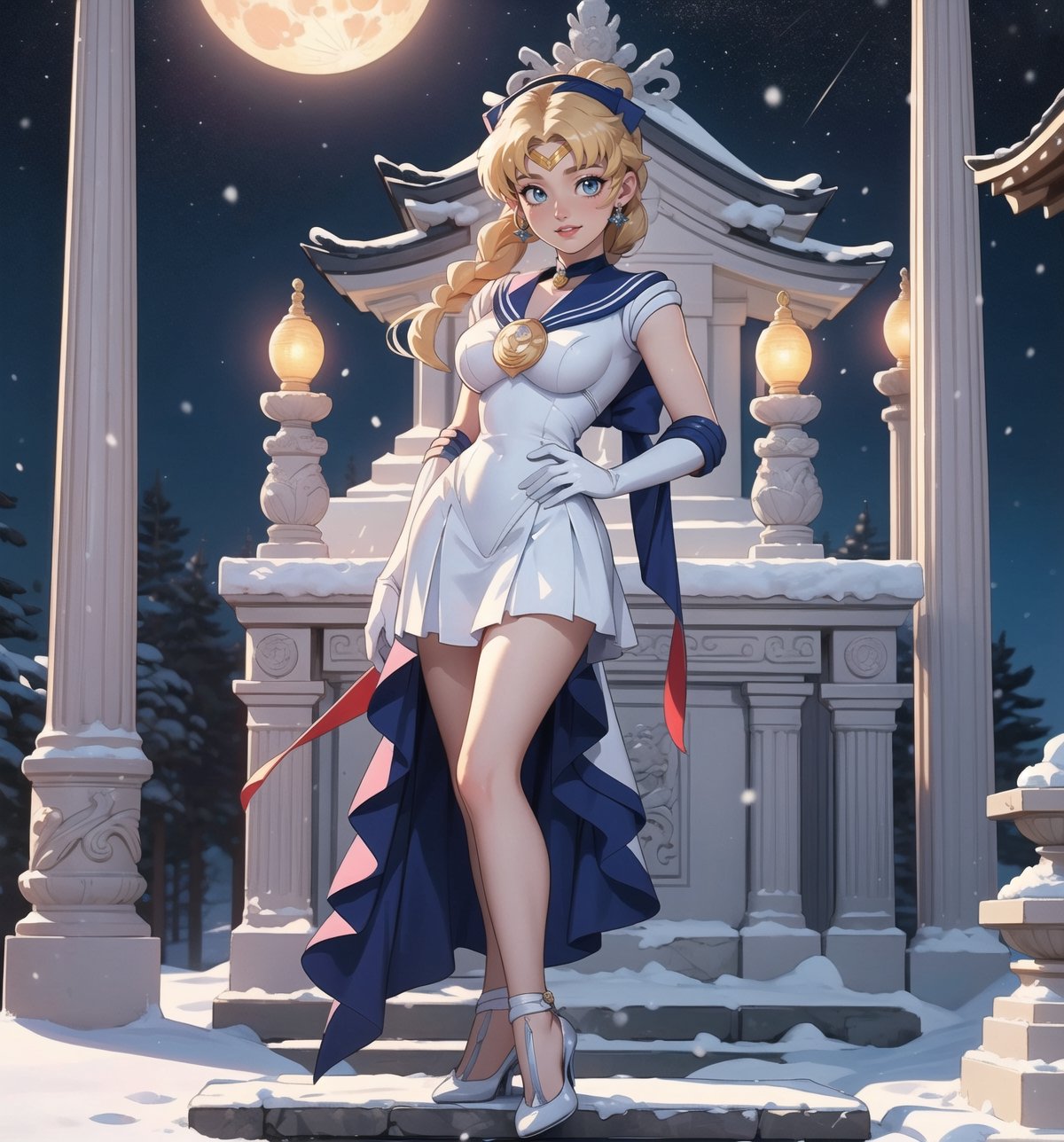 Ultra-detailed 4K image with anime style inspired by ((Sailor Moon)) and cartoon elements. | ((Usagi Tsukino)),  the legen...