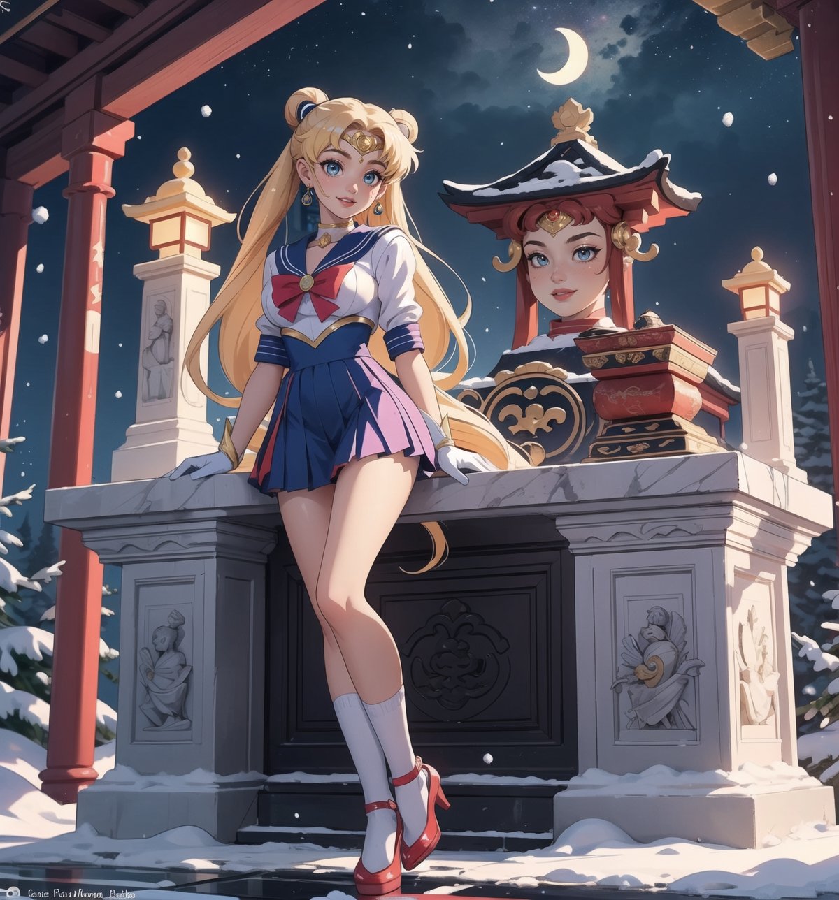 Ultra-detailed 4K image with anime style inspired by Sailor Moon and cartoon elements. | Usagi Tsukino,  the protagonist o...
