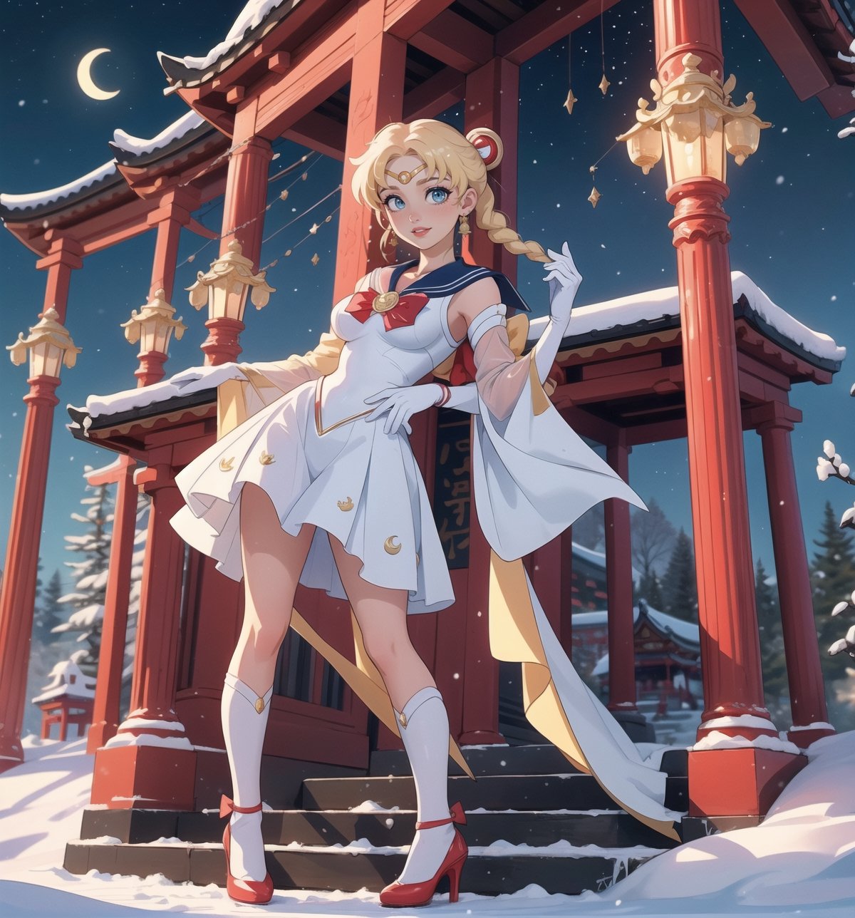 Ultra-detailed 4K image with anime style inspired by ((Sailor Moon)) and cartoon elements. | Usagi Tsukino,  the legendary...