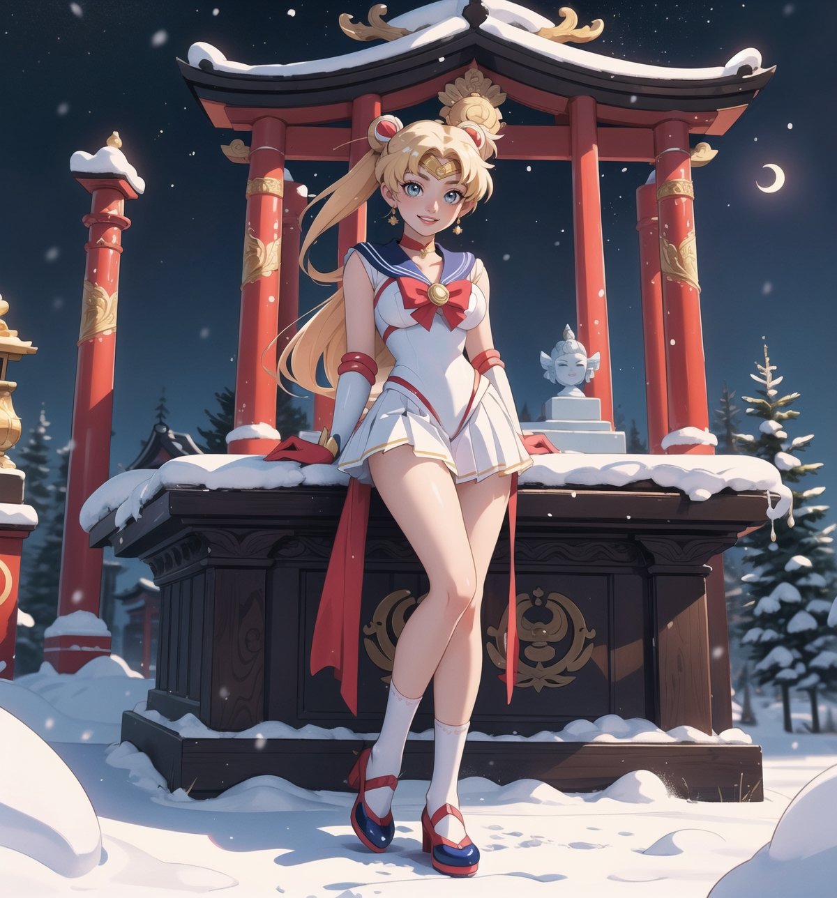 Ultra-detailed 4K image with anime style inspired by ((Sailor Moon)) and cartoon elements. | ((Usagi Tsukino)),  the prota...