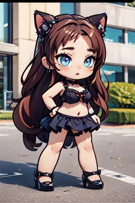   (chibi style:1.3), colorful style, (big head:1), (chubby body :1.5), tinny body full body, cute, (sexy pose:1.1) (masterpice), best quality, beautiful face and eyes, 8k,  best quality, high quality, Highest picture quality, (Detailed eyes description),1girl,sexy, (posing sexy), (sexy stance), ,gray clay,c.c.,defTifa,twitch emoji,milfication,crop shirt underboob,high heels,nekomimi_maid