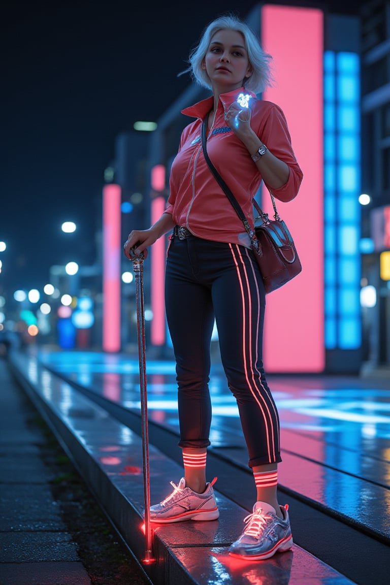 SHIU IRISHA woman of 55 Her shoes are a marvel of design,  with gravity inverters built into them to allow for short fligh...