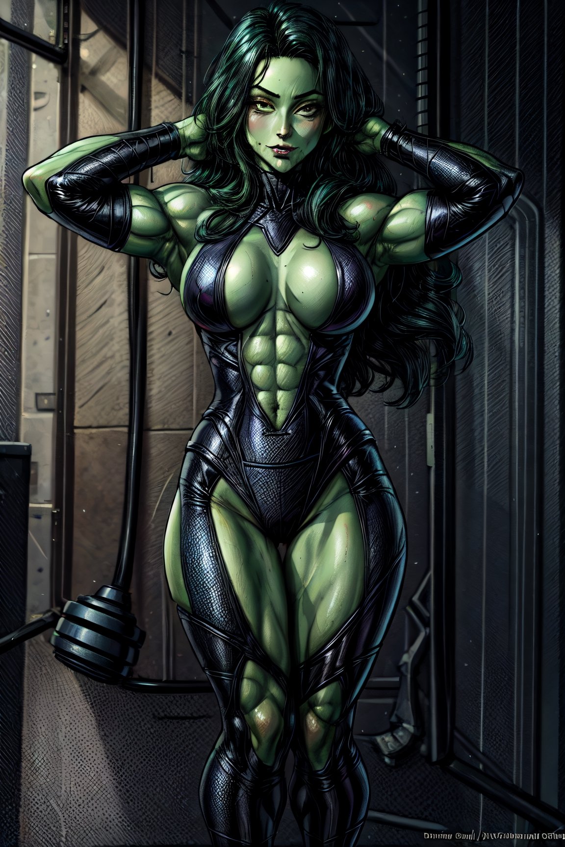 she hulk(marvel), facial portrait, sexy stare, ((((deepthroat)))), 