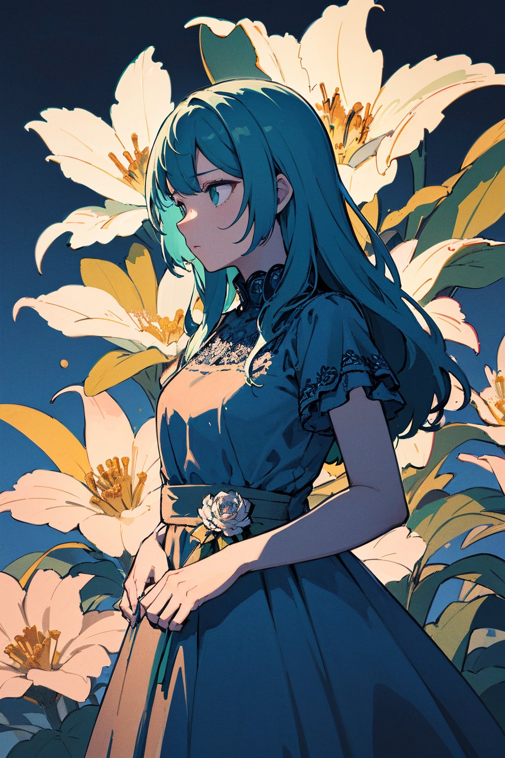 woman,  flower dress,  colorful by tomtomW on Tensor.Art
