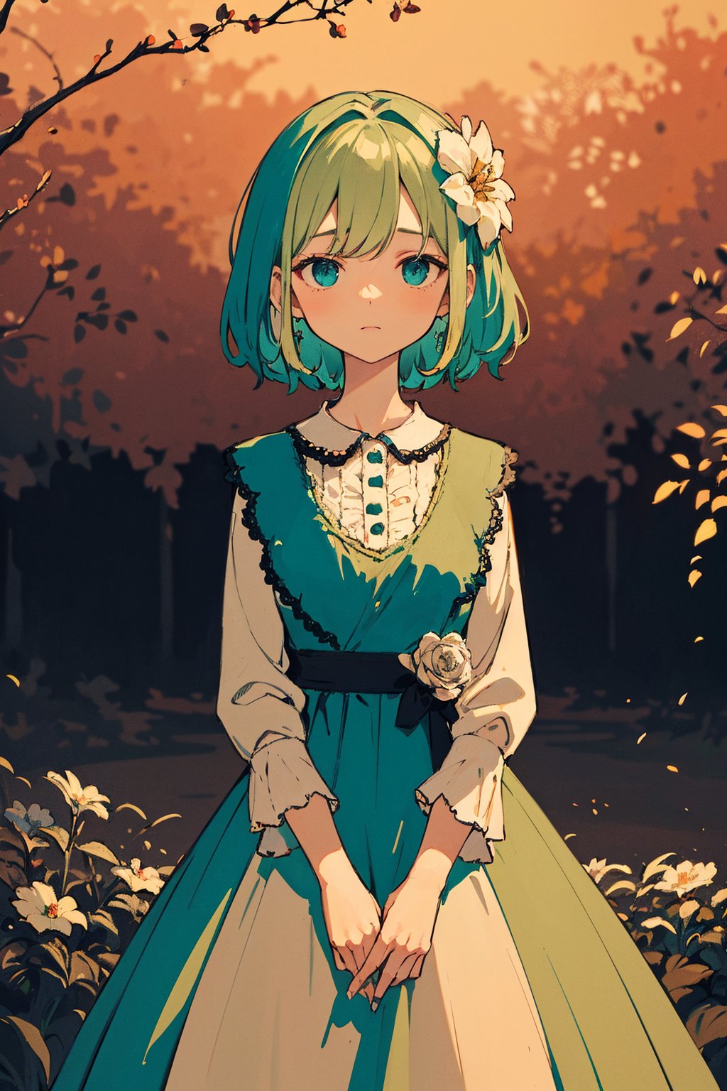 woman,  flower dress,  colorful by tomtomW on Tensor.Art