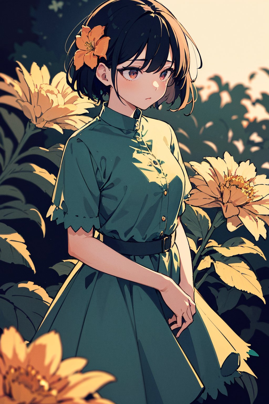 woman,  flower dress,  colorful by tomtomW on Tensor.Art
