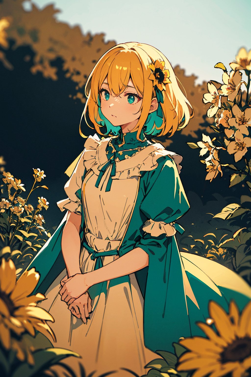 woman,  flower dress,  colorful by tomtomW on Tensor.Art