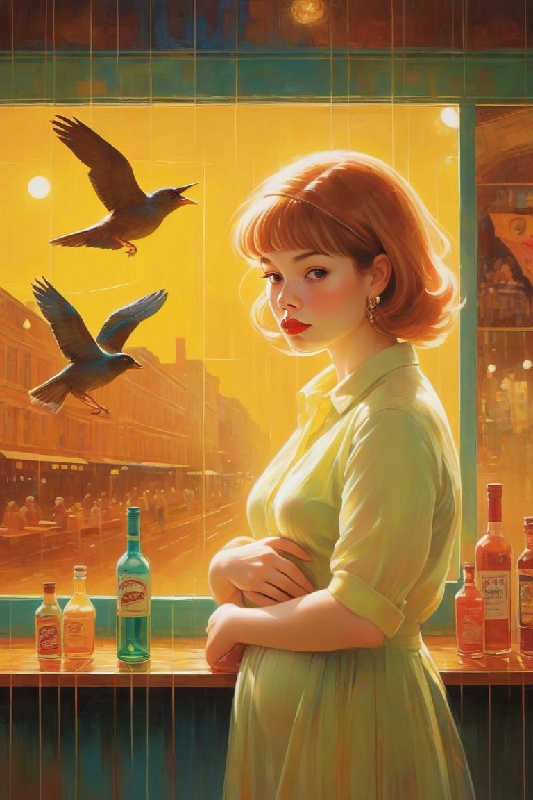 a woman with a bird's nest painted on her face,  a poster,  massurrealism by plastik on Tensor.Art