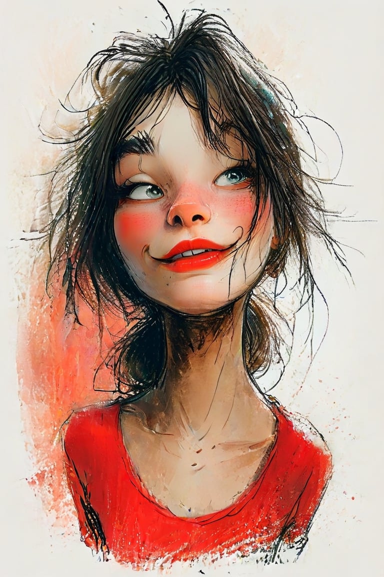 color photo of a mesmerizing close-up of a woman adorned with vibrant red lipstick,  a digital artwork that is currently t...