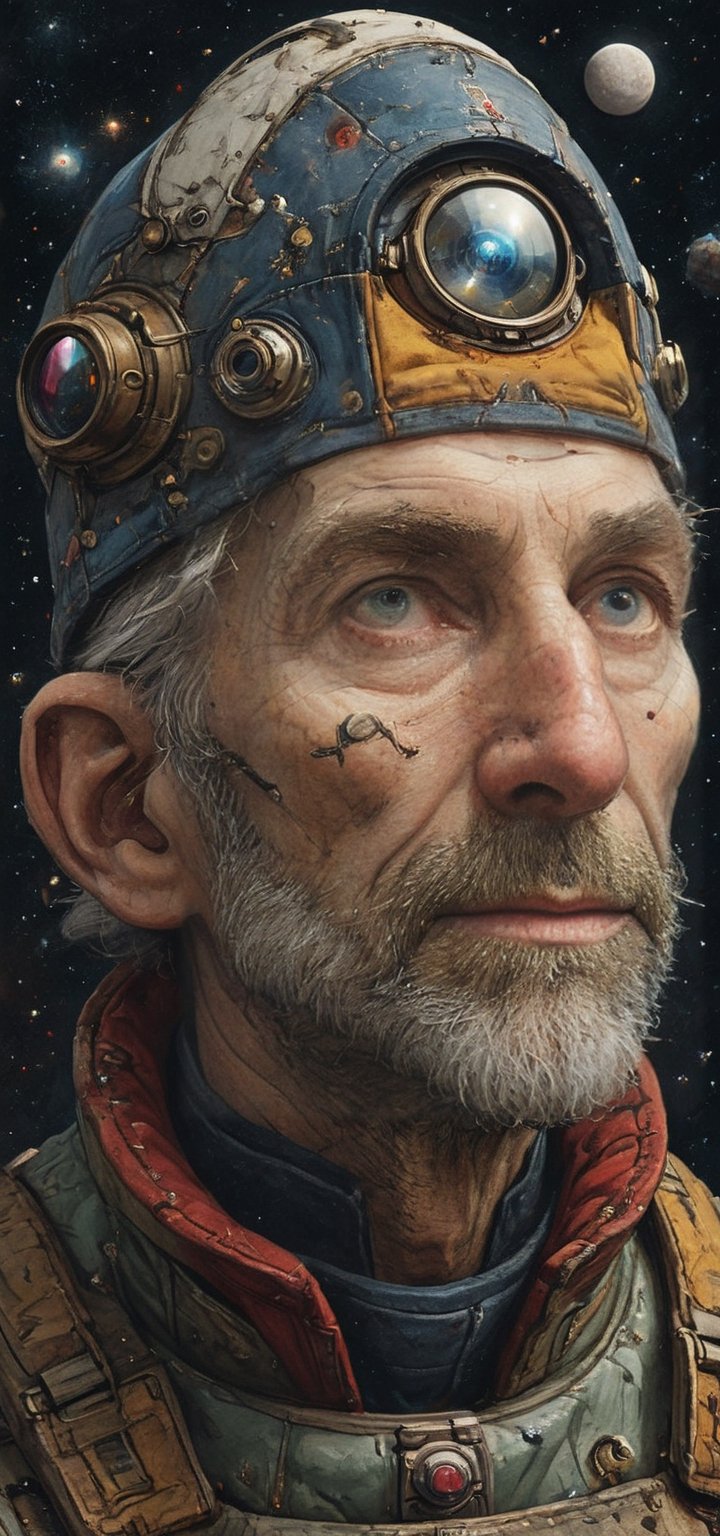 a close up of a person with a hat on, a character portrait, by Tadeusz Pruszkówski, Artstation contest winner, portrait of astronaut, gray beard, mechanic, avatar image, starcraft 2 videogame character, dnd avatar portrait of halfling, single portrait, cosmonaut, an old man, rugged ship captain, strange portrait with galaxy, a character portrait
a character portrait
24%
an ultrafine detailed painting
23%
a detailed painting
21%
a digital painting
20%
a portrait
19%
Artist
inspired by René Auberjonois
inspired by René Auberjonois
23%
by René Auberjonois
23%
inspired by Michael Komarck
22%
by Michael Komarck
22%
by Mór Than
22%
Movement
space art
space art
22%
sots art
20%
antipodeans
20%
photorealism
19%
classical realism
18%
Trending
trending on cg society
trending on cg society
20%
trending on zbrush central
20%
featured on polycount
20%
featured on zbrush central
20%
polycount contest winner
20%
Flavor
closeup portrait of an artificer
closeup portrait of an artificer
27%
detailed character portrait
27%
closeup character portrait
26%
character portrait closeup
26%
art portrait of a space marine
26%