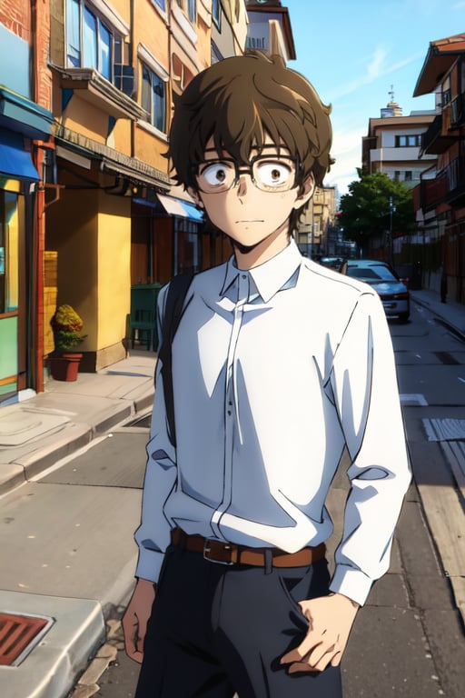 hachiouji naoto, 1boy, glasses, brown eyes, 