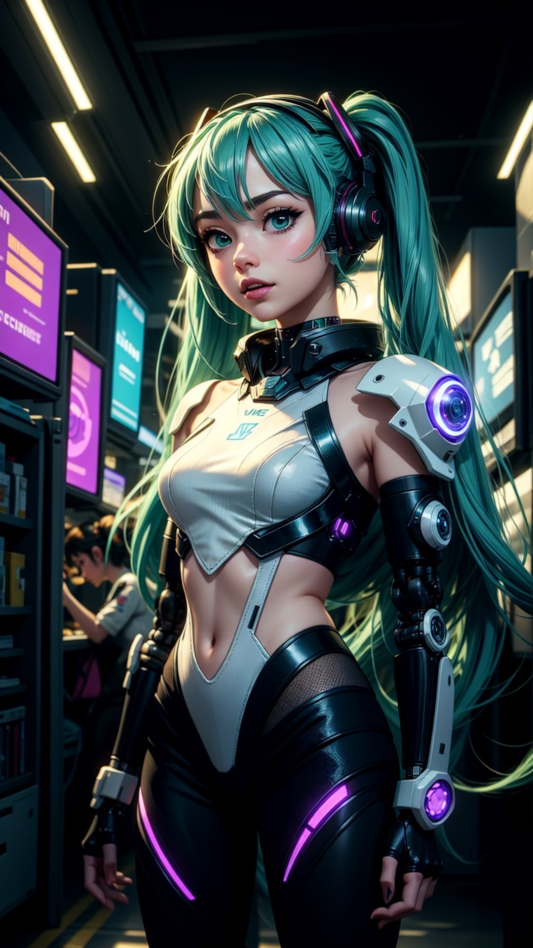 Hatsune Miku,  Cyberpunk,  bioware by Keith on Tensor.Art