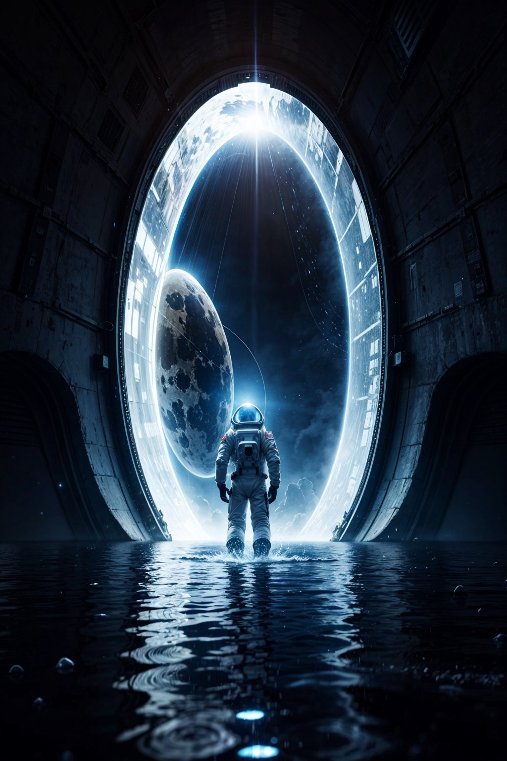 Astronaut walking on water,  ocean,  sea by Keith on Tensor.Art