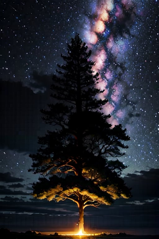 galaxy sky,  big tree,  dramatic atmosphere by ArtAIAlchemy on Tensor.Art