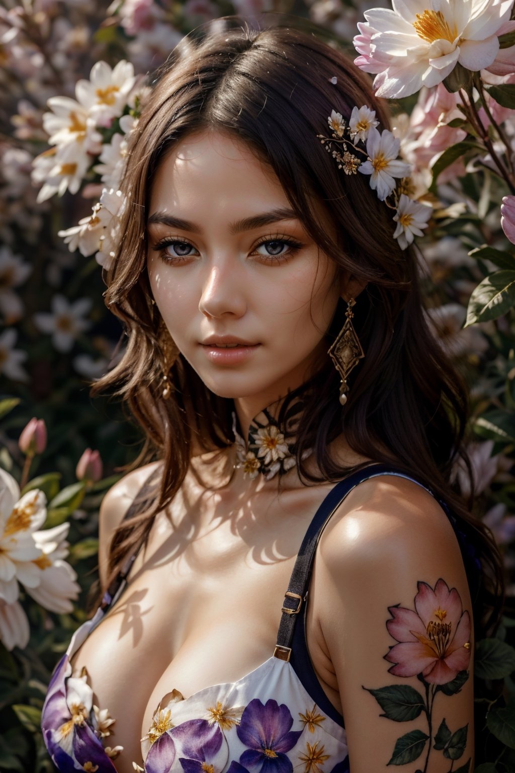 portrait,  woman,  flower dress by ArtAIAlchemy on Tensor.Art