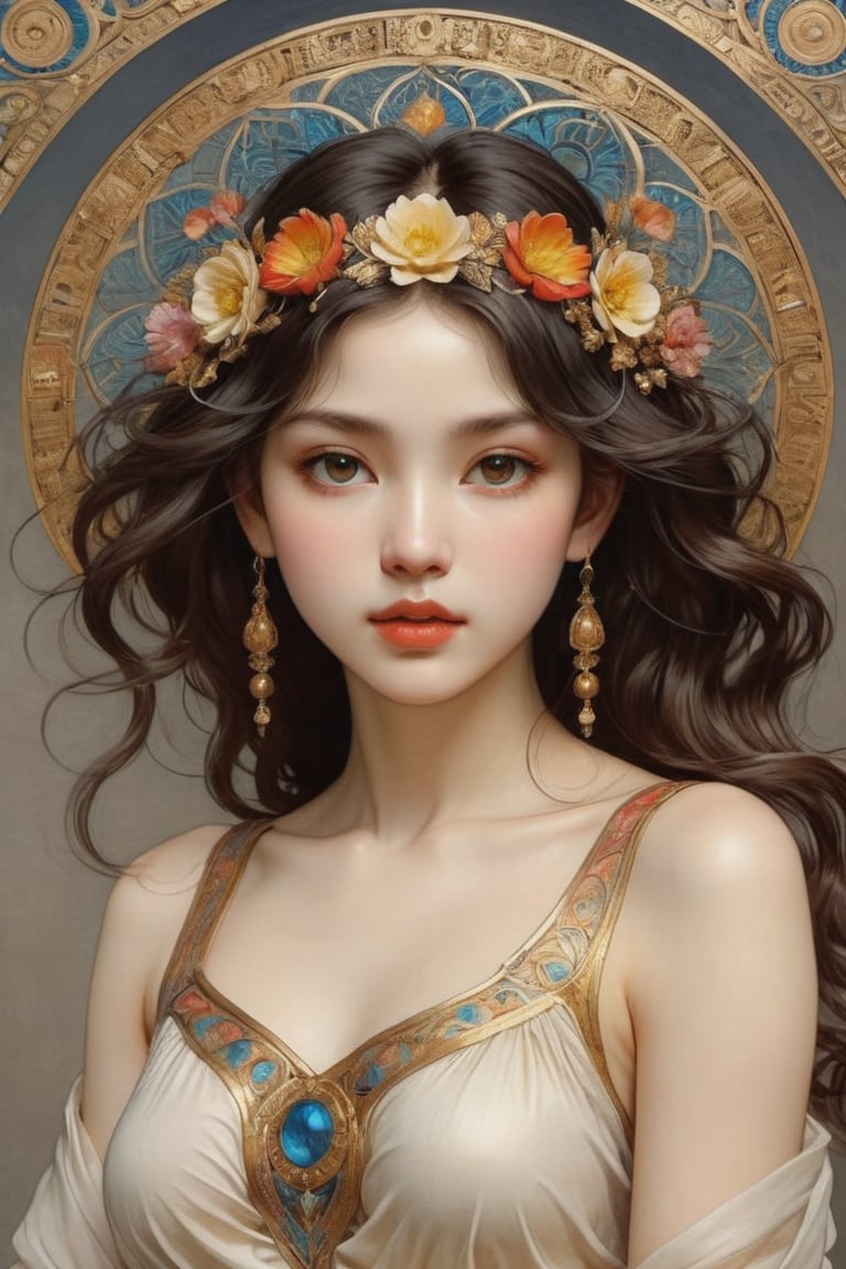 (1girl), (masterpiece, top quality, best quality, official art, beautiful and aesthetic:1.2), extreme detailed,colorful,highest detailed, official art, unity 8k wallpaper, ultra detailed, beautiful and aesthetic, beautiful, masterpiece, best quality, (zentangle, mandala, tangle, entangle) ,holy light,gold foil,gold leaf art,glitter drawing, PerfectNwsjMajicPerfectNwsjMajmagic, psychedelia art, flower, mandala, psychedelic, tapestries, ethereal
Negative Prompt ~ Carl Larsson ~ Titian ~ Raphael ~ Michael Angelo ~ Jean Auguste Dominique Ingres ~ Tony Taka ~ Frederic Leighton ~ Károly Lotz ~ Edward Poynter ~ Pierre-Auguste Renoir ~ Paul Peel ~ John Singer Sargent ~ Alexandre-Jacques Chantron ~ John William Godward ~ John William Waterhouse ~ Han-Wu Shen ~ Ishitaka Amano ~ Chakrapan Posayakrit ~ Kim Jung Gi ~ Kei Mieno ~ Ikushima Hiroshi ~  WLOP ~ William-Adolphe Bouguereau ~ Alphonse Mucha ~Luis Royo ~ David Hamilton photography ~ Range Murata ,on parchment,Expressiveh