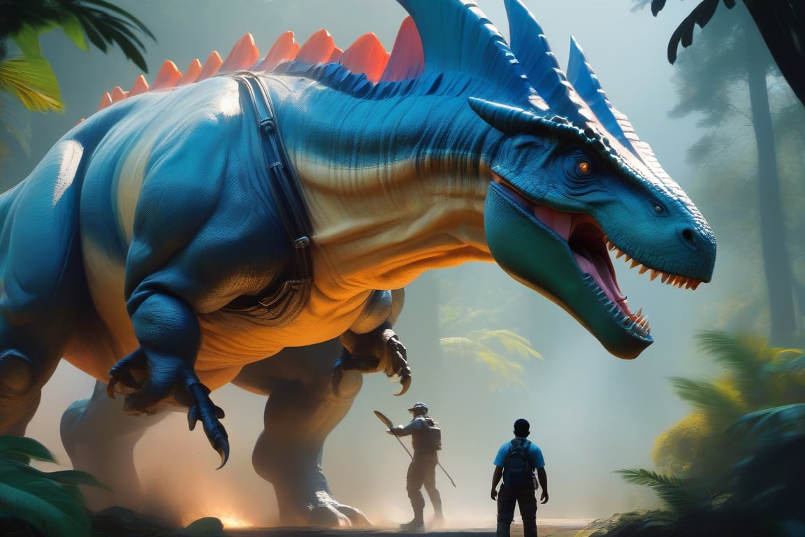 Craft an exquisite,  high-resolution 4K masterpiece Mech Dinosaurs Robot cyborg Jurrasic Park,  Detailed by nalisten on Te...
