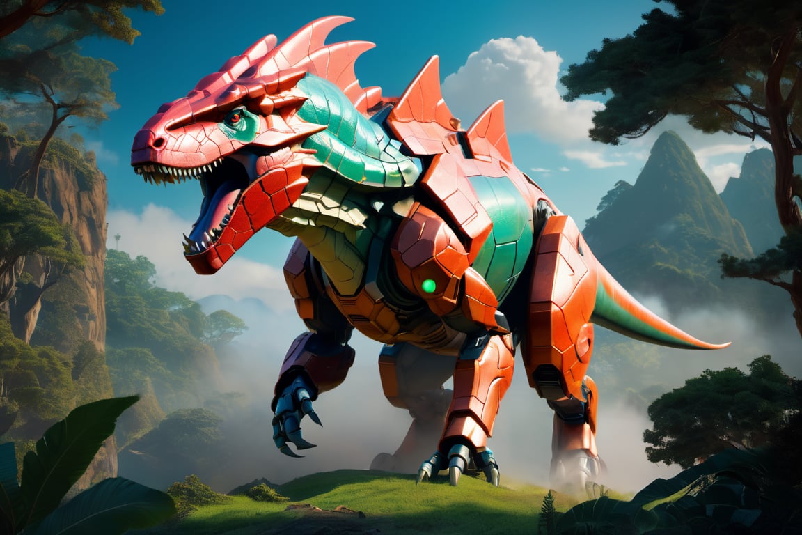 Craft an exquisite,  high-resolution 4K masterpiece Mech Dinosaurs VOltron Jurrasic Park,  Detailed by nalisten on Tensor.Art