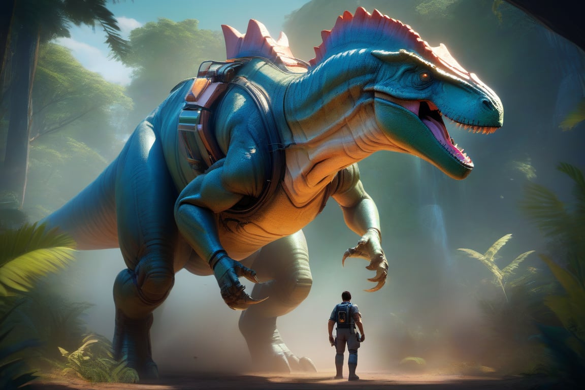 Craft an exquisite,  high-resolution 4K masterpiece Mech Dinosaurs Robot cyborg Jurrasic Park,  Detailed by nalisten on Te...