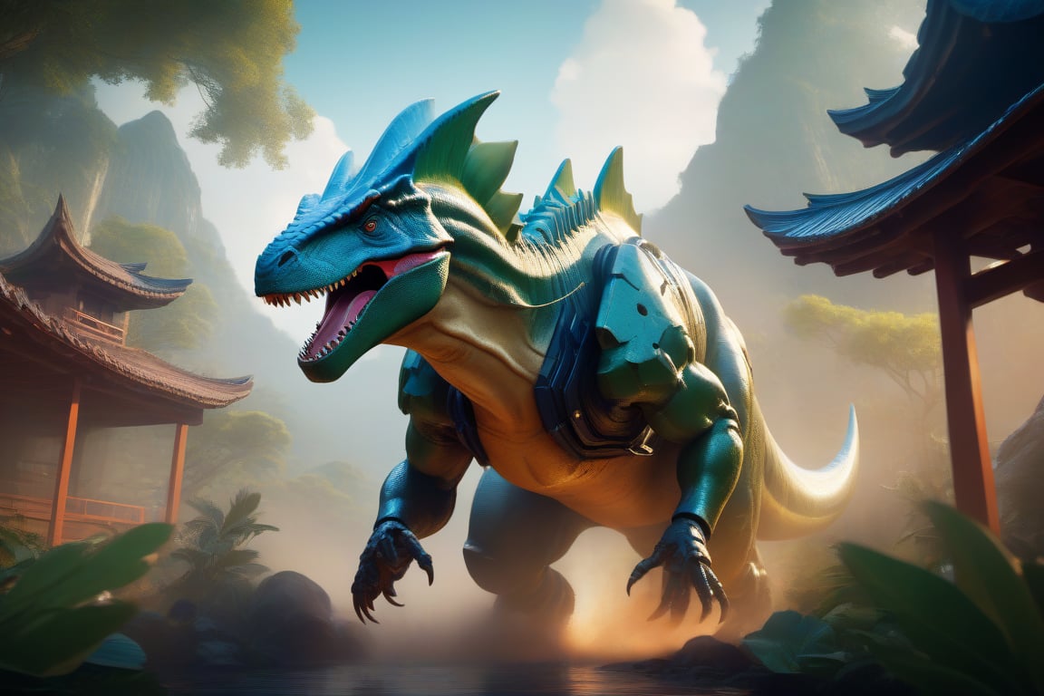 Craft an exquisite,  high-resolution 4K masterpiece Mech Dinosaurs Robot cyborg Jurrasic Park,  Detailed by nalisten on Te...