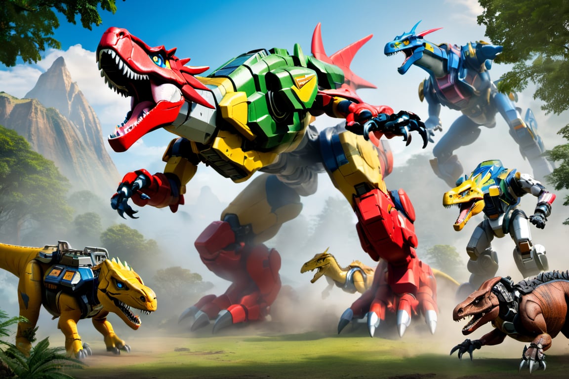 Mech Dinosaurs VOltron Beastwars Jurrasic Park,  Mech Dinosaurs VOltron Beastwars Jurrasic Park by nalisten on Tensor.Art