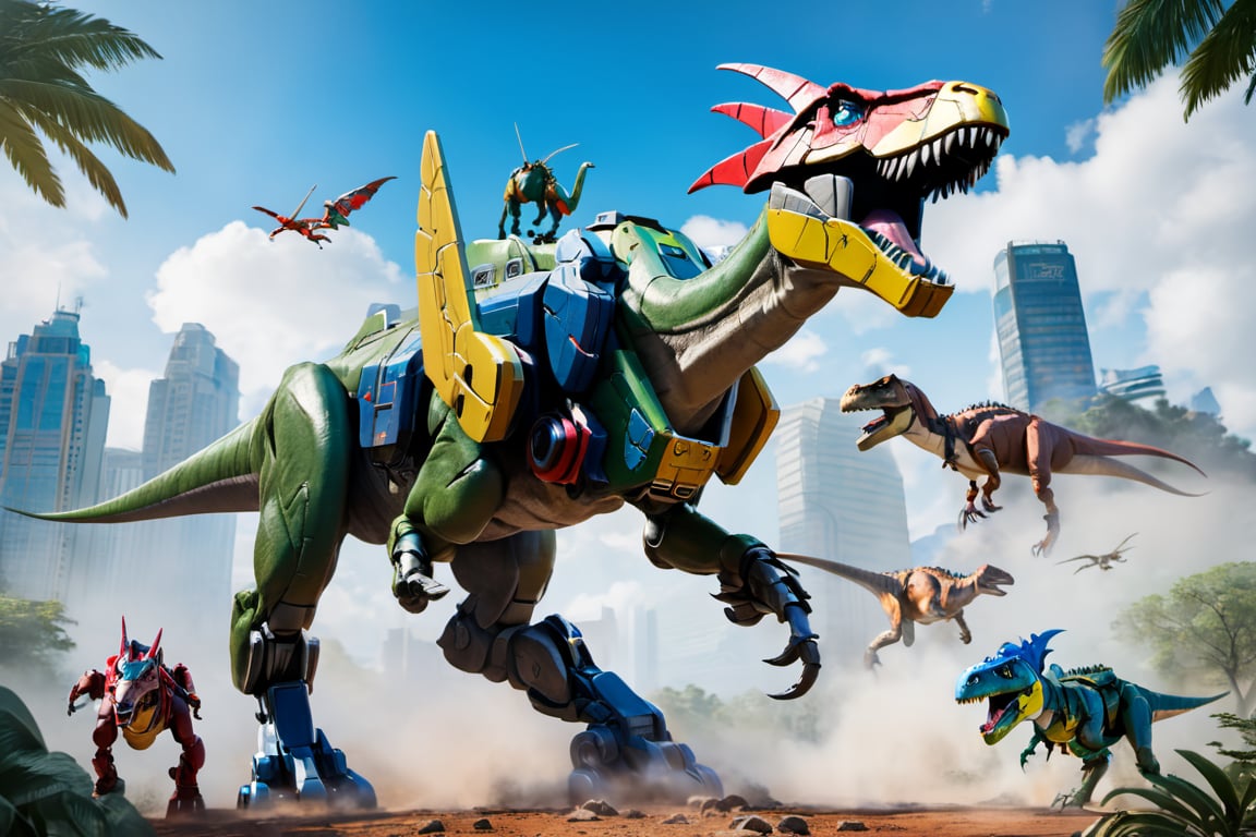 Mech Dinosaurs VOltron Jurrasic Park,  Mech Dinosaurs VOltron Jurrasic Park by nalisten on Tensor.Art