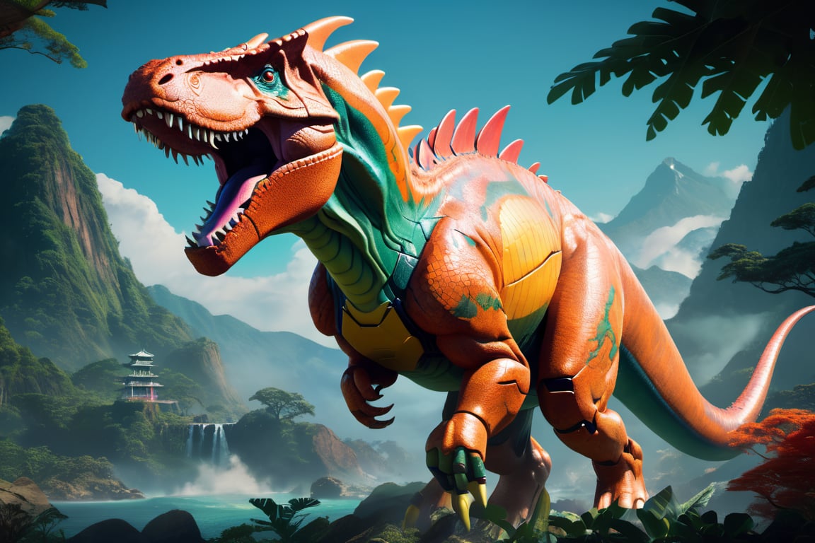 Craft an exquisite,  high-resolution 4K masterpiece Mech Dinosaurs Robot cyborg Jurrasic Park,  Detailed by nalisten on Te...
