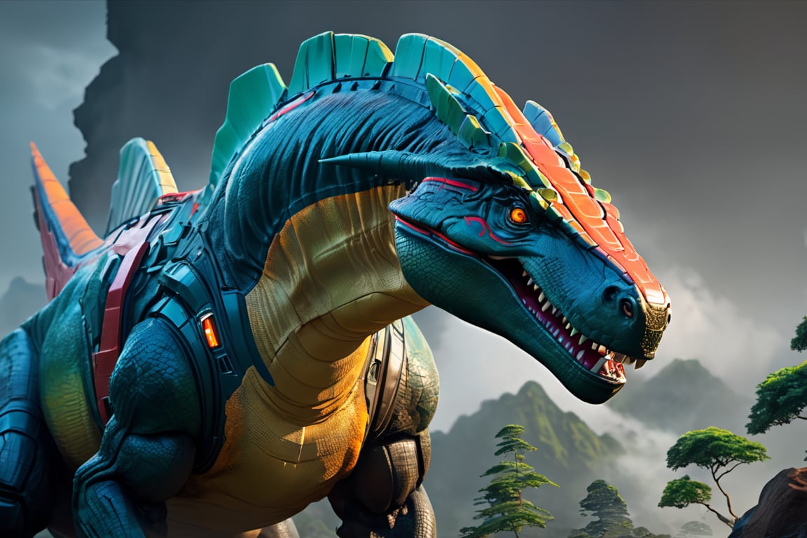 Craft an exquisite,  high-resolution 4K masterpiece Mech Dinosaurs Robot cyborg Jurrasic Park,  Detailed by nalisten on Te...