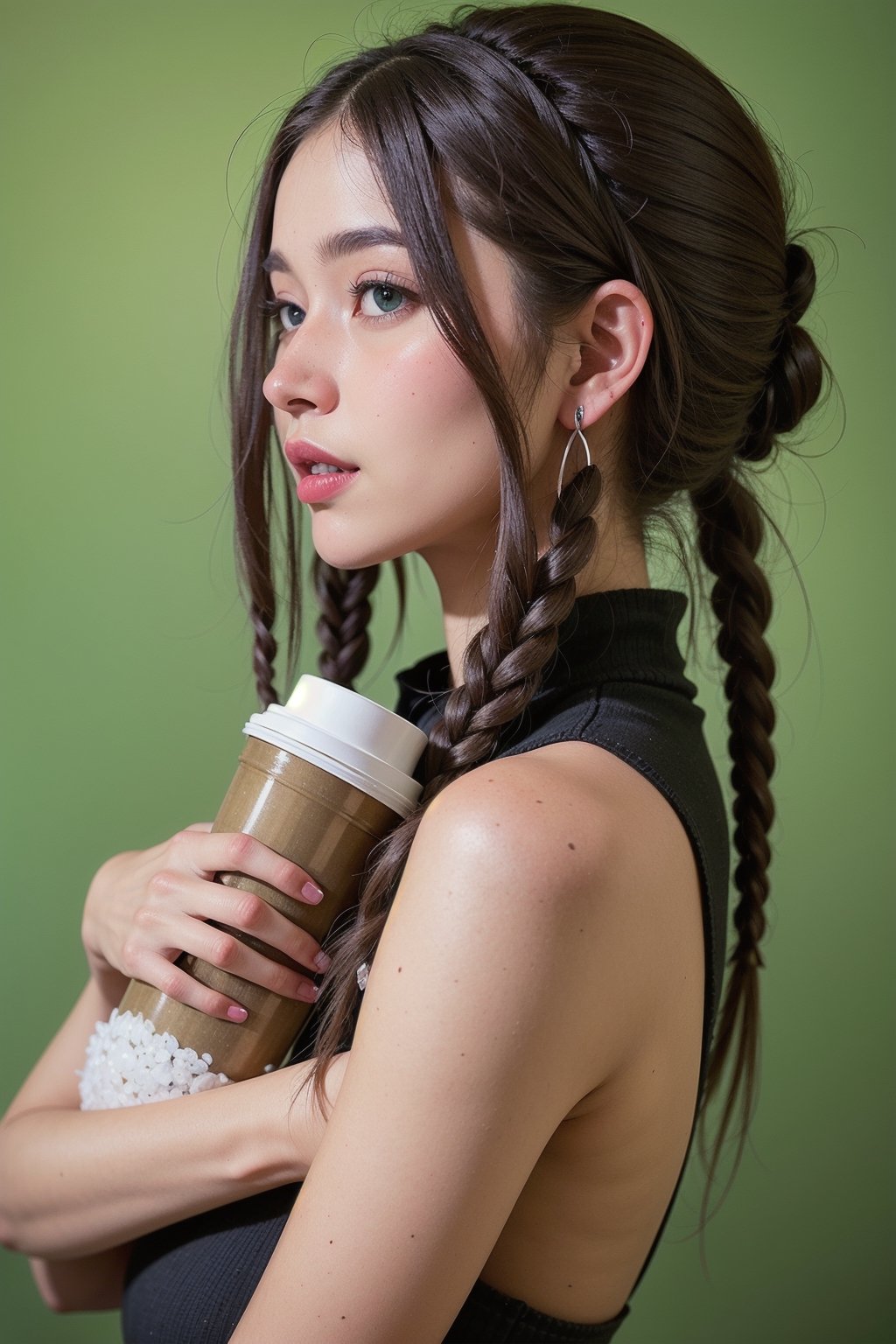 Protrait, photograph, androgynous hunnuman, oval jaw, delicate features, beautiful face, dreadlocked hair, long bangs, long ponytail, bright blue-green eyes, hindu art, Korean,meme_iced_latte_with_breast_milk_ownwaif,NarutoHeadband,SaltBaeMeme