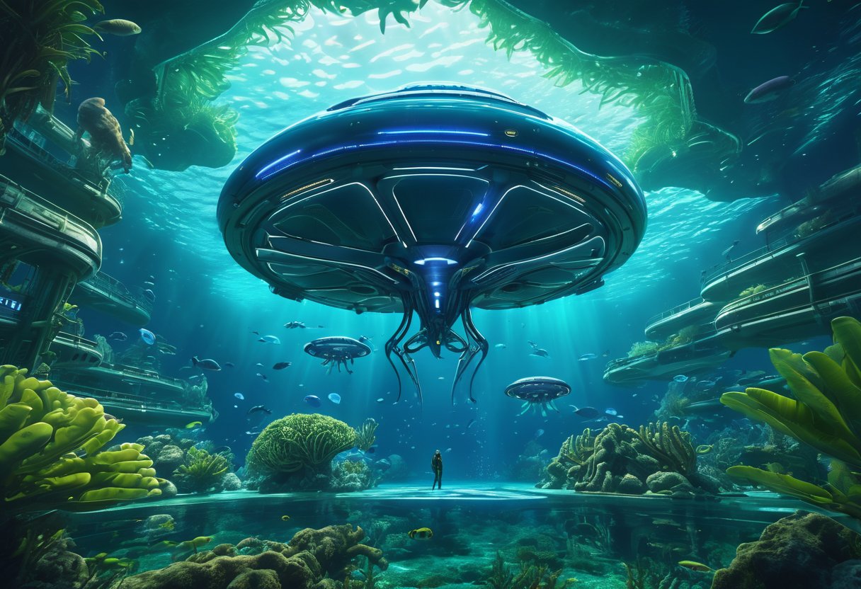 futuristic alien structure,  creature,  under ocean by SimX0791 on Tensor.Art