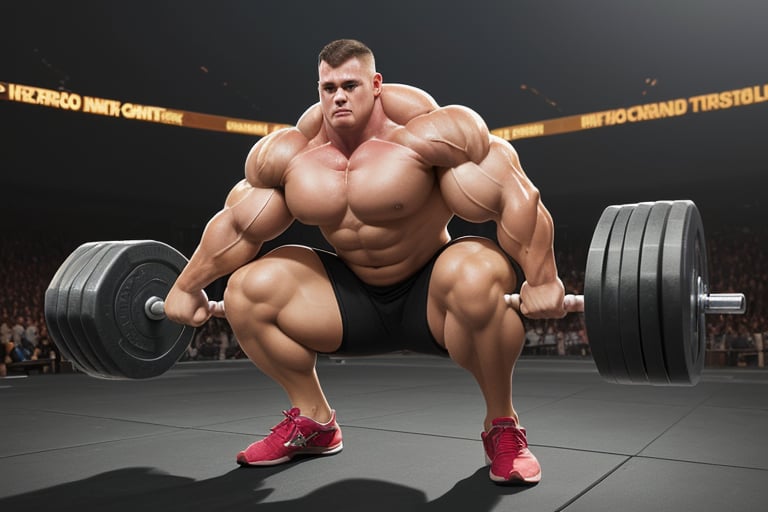 In a mythical and magical universe,  the humble potato transforms into a powerful human weightlifter,  embodying strength...