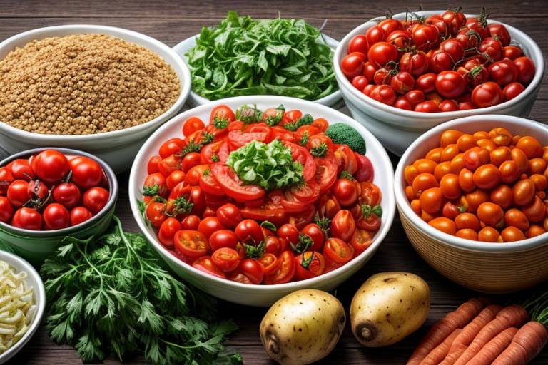 sports event made of vegetables,  tomato,  carrot by SimX0791 on Tensor.Art