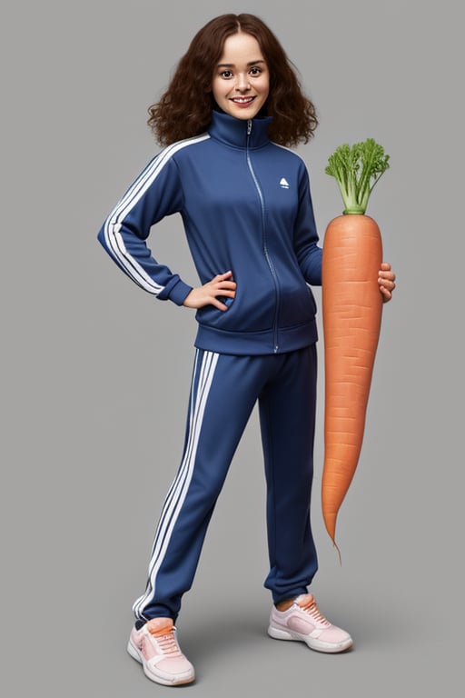 anthropomorphic vegetable carrot shaped like a human,  wearing a track suit by SimX0791 on Tensor.Art