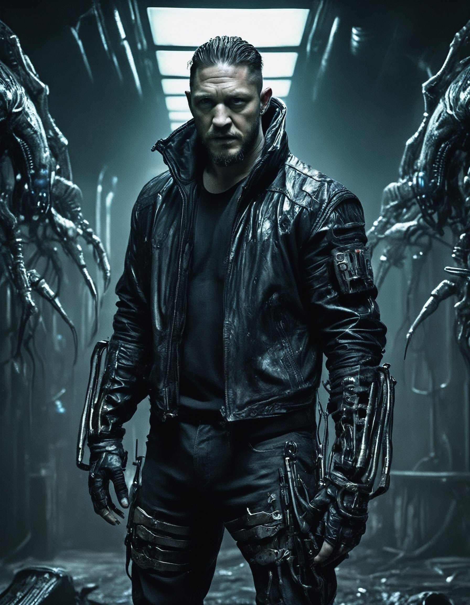 Within a nightmarish biomechanical world inspired by H.R. Giger,  Tom Hardy embodies a cyberpunk underworld boss. Sinister...