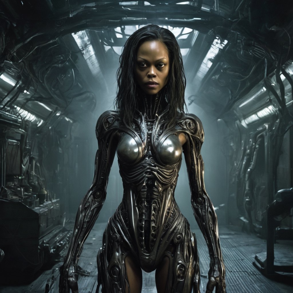 Within a nightmarish biomechanical world influenced by H.R. Giger,  Zoe Saldana embodies a fearsome cyborg assassin. Sinis...
