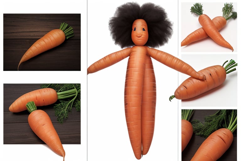 a carrot with a head,  torso,  arms and legs by SimX0791 on Tensor.Art