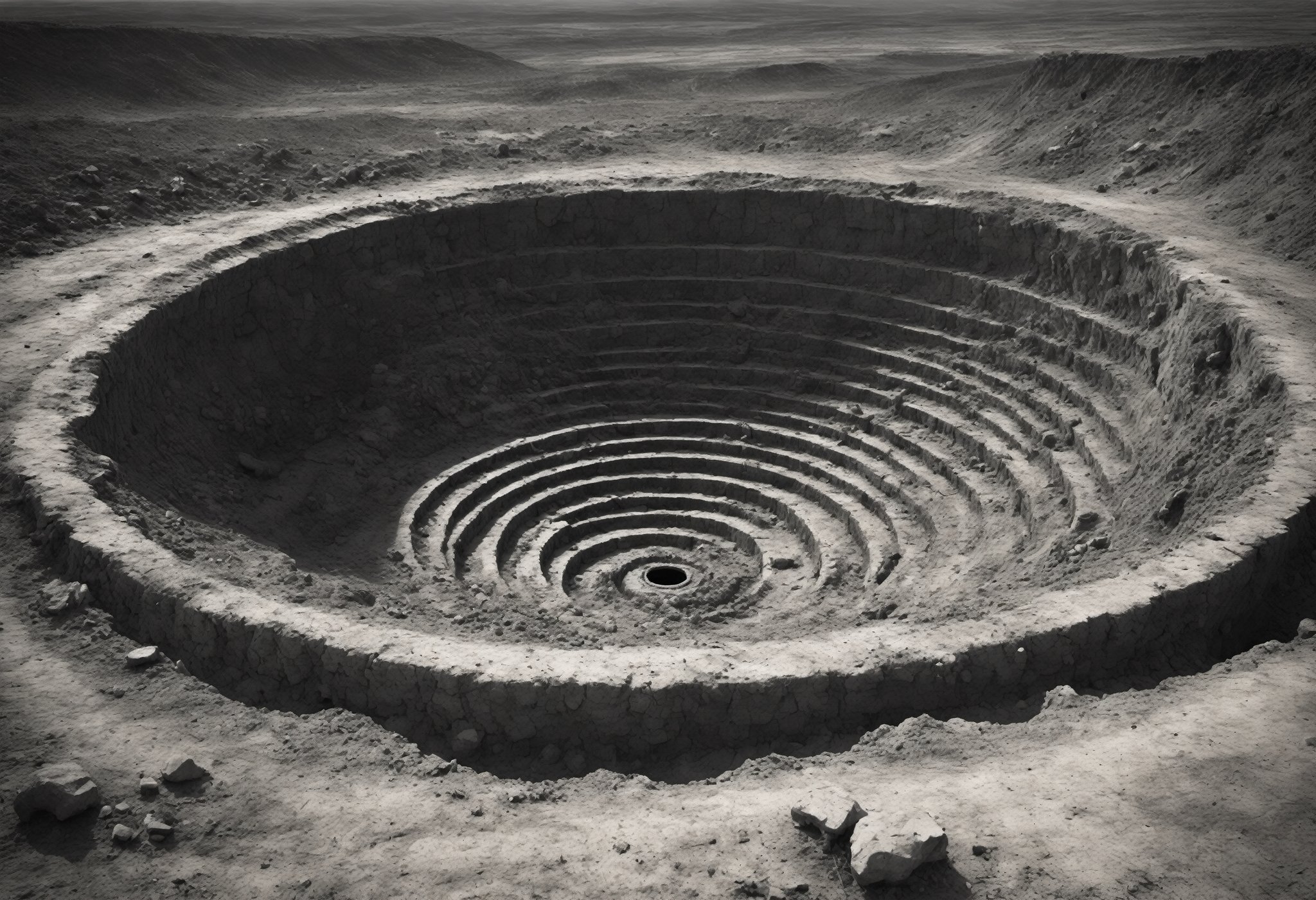 In this nightmarish photograph,  the eighth circle of Hell is unveiled—a forsaken wasteland where treachery consumes the s...