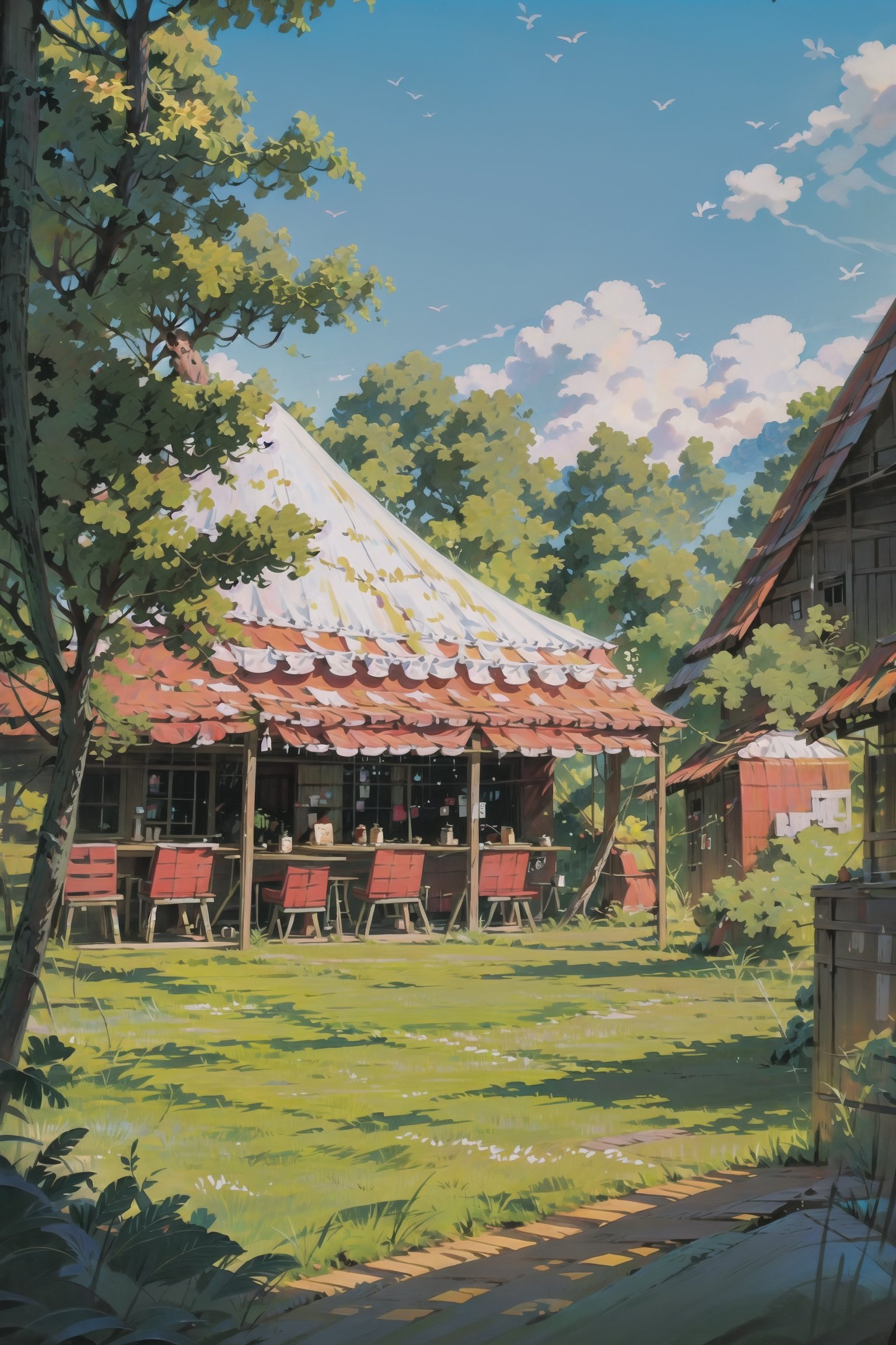 Big tents,  crowds drinking under them,  celebrating holidays by Abandon on Tensor.Art