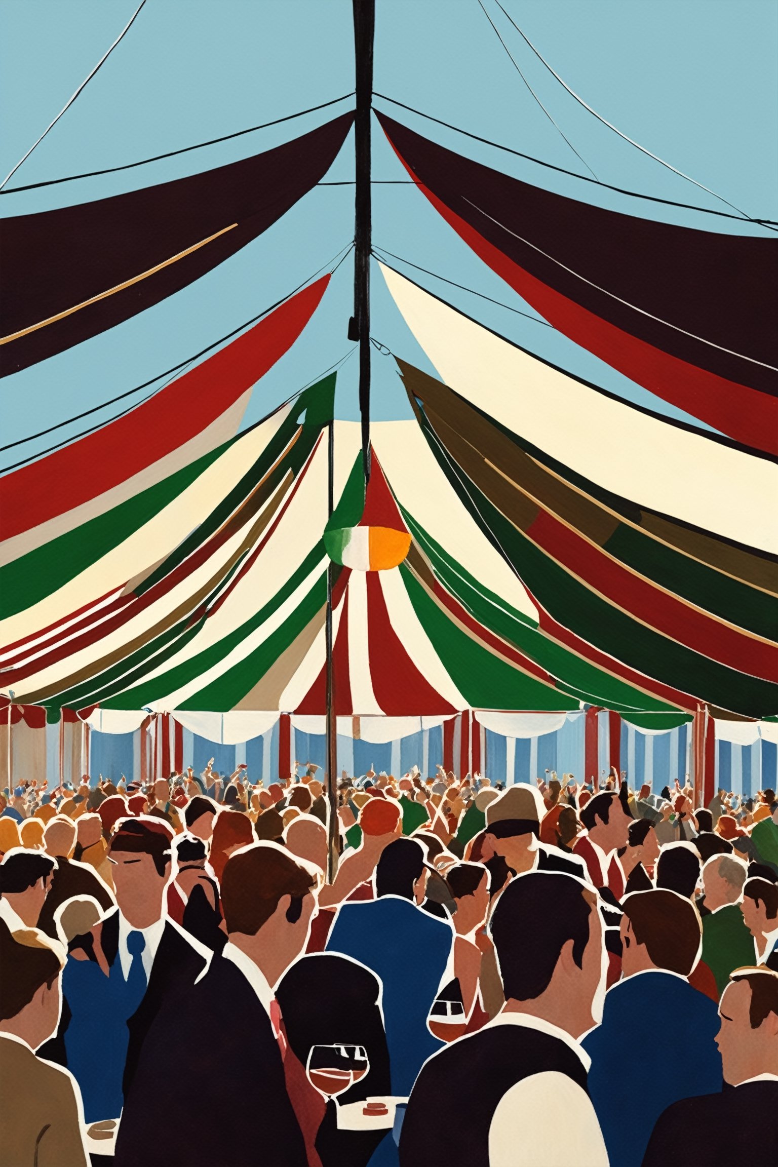 Big tents,  crowds drinking under them,  celebrating holidays by Abandon on Tensor.Art