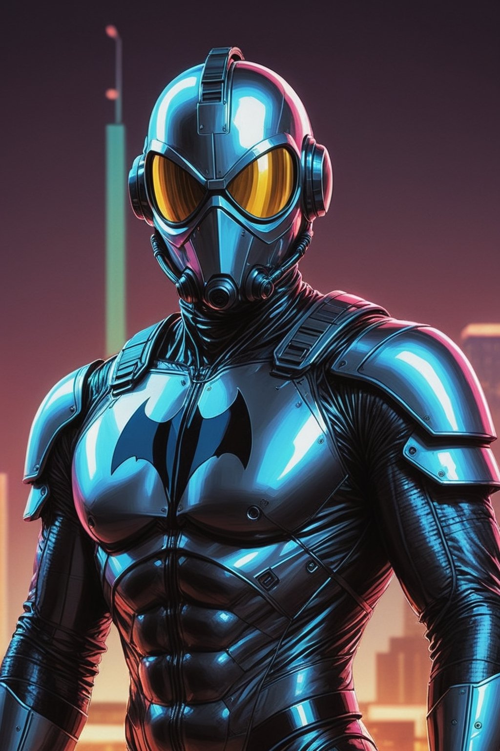 (Bomb Jack reimagined 80s zxspectrum game character), super hero lycra suit, face mask), game poster style, digital painting, cover artist Dave Rapoza, 8k, concept art, sharp, intricate, highly detailed, UHD drawing, mastery, acrylic painting, style of makoto shinkai, jamie wyeth, james gilleard, edward hopper, greg rutkowski, score_9, score_8_up. 