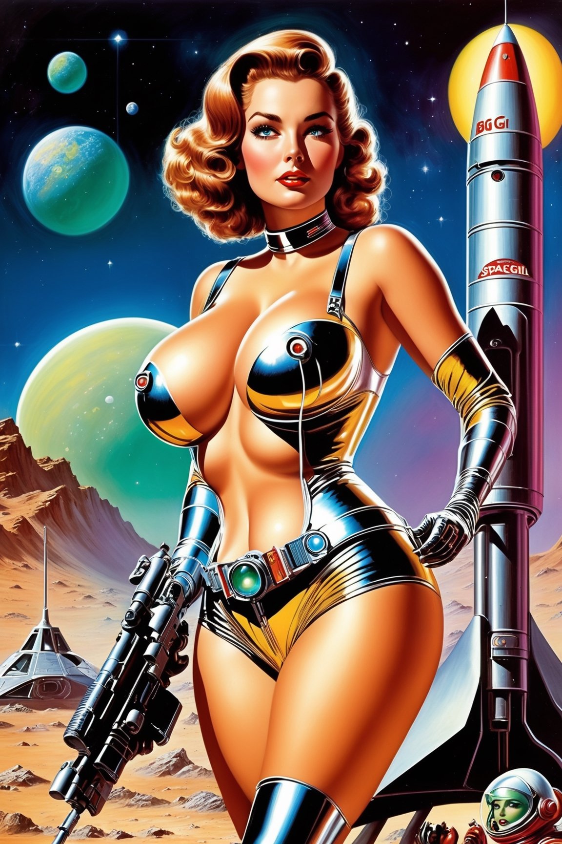 Realistic 3d glossy effect,  Vintagecore,  Better dead than alien by Sparthano on Tensor.Art