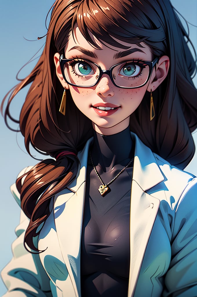 masterpiece, best quality, 3D rendering, 3DMM style, Close-up, sportrait, 3D, 1girll, smile, wear glasses, Solo, （Brunette long hair 3.2）, necklace, freckle, jewelry, Look at the camera realistically, full body, (White suit 1.2) With plain background and white, edges, looking away, short hair, parted lips, green eyes, necklace, make-up
BİLGİ white suit